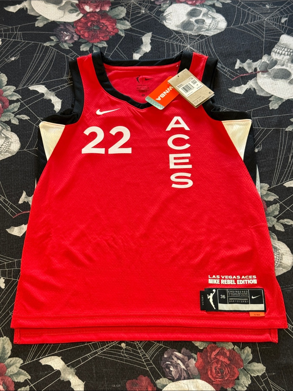 WOMENS NIKE DRI-FIT LAS VEGAS ACES 2024 REBEL EDITION WNBA VICTORY JERSEY SZ XS